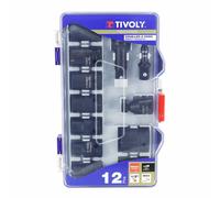 Douille a choc + adaptateur et rallonge tivoly diam 8 a 24 mm (coffret 12 pieces