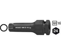 Douille à choc denture multiple (XZN) 16 mm Longueur: 75 mm Hazet 990S-16LG Propulseur: 1/2\ (12.5 mm) 1 pc(s)