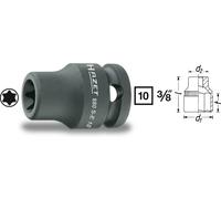 Hazet 880S-E12 Douille à chocs/carré creux 10 mm torx extérieur Taille E 12 longueur 28 mm