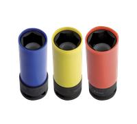 UNIOR 619016 - Llave de vaso de impacto 1/2" con protección de plástico-19 serie 231/4PL