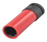 Douille à écrou de roue CTA for outils 4218 17 mm à motif floral for Mercedes Benz, entraînement carré 1/2 pouce avec manchon de protection, évite les rayures sur les roues (2009+)