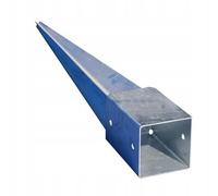 Douille à enfoncer - 80 x 80 mm - Longueur : 750 mm - En acier galvanisé à chaud - Pour poteaux en bois carré - Ancrage au sol pour poteaux en bois