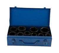 Douille à Impact Longue Portée 1 Pouce, 10Pcs Douille à Choc d'Entraînement en Acier 22-50mm avec Étui de Rangement pour Garage