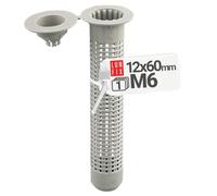 Douille à tamis M6 12 x 60 mm pour mortier d'injection pour matériaux de construction à chambre creuse