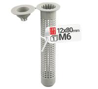 Douille à tamis M6 12 x 80 mm pour mortier d'injection pour matériaux de construction à chambre creuse