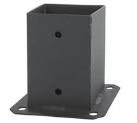 ADGO Douille à Visser en Graphite - Ancrage au Sol pour poteaux en Bois - 140 x 140 mm - Support de clôture - Plaque de Sol galvanisée à Chaud