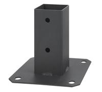 Douille à visser pour poteaux carré, Galvanisé - Graphite 90 x 90 mm, Douille de sol, Support de clôture, Manchon à visser, ADGO