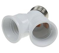 Douille adaptateur douille 2 voies I adaptateur Y pour lampes E27 douille à vis adaptateur de lampe I filetage multiple blanc