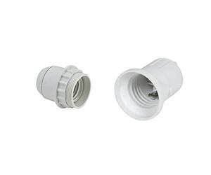 Douille ampoule - Soquet ampoule - Douille lumière - Douille de lampe - Douille E27 Chem 1/2 Filetee Avec Bague D58mm Raccord 10mm Blanc & Douille ampoule - Soquet ampoule - Douille lumière