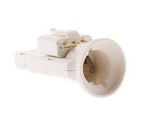 Zenitech - Douille E27 avec Fiche DCL - Connexion Par Bornes à Vis pour Fils Conducteurs 0,5mm² à 1mm² - Puissance Max 60W Sous 250V - 2 Pôles + Terre - Blanc