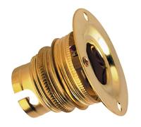 Douille B22 - Ebenoid - Acier Laitonné - Patère à Embase - Double Bague - 150W