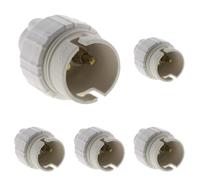 Douille B22 Nylon simple bague - Blanc - Zenitech (Lot de 5)