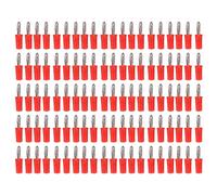 Douille banane en laiton nickelé ABS 4mm, 100 pièces, outils de connexions électriques durables pour diverses Applications (Rouge)