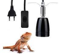 Douille chauffante E27 en céramique - Culot E27 avec câble - Pour reptiles - Lampe chauffante UV - Lumière du jour - EU 110-250 V