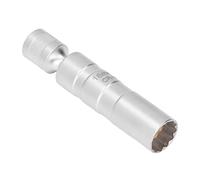 Douille de Bougie D'allumage Magnétique en Acier au Chrome Vanadium 12 Points pour Une Fixation Sécurisée et Un Retrait Rapide, Taille Compacte, 3/8", pour Techniciens Automobiles (16 mm /