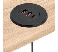 Douille de bureau - ABS + PC 59,06 pouces | Prise encastrable avec port USB, montage encastré pour accessoires électroniques, station de charge rapide, bloc de charge | salles de conférence sur la