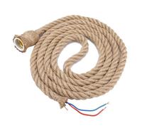 Douille de Lampe, 3m E27 Lampe de Plafond en Corde de Chanvre Vintage Base de Lampe Pendante Porte-ampoule 85-265V