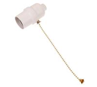 Douille de Lampe à Tirette Interrupteur, Bakélite, Blanc
