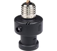 Douille de lampe Adaptateur pour douille de lampe avec capteur crépusculaire Culot de lampe E27 noir