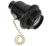 Douille de Lampe avec Interrupteur E27 Noire, Installation Facile à Vis | Plastique et Métal, Collerette Amovible, Cordon à Tirette, Suspendre Lumineuse la Cuisine