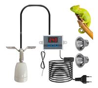 Douille De Lampe Chauffante, Lampe Chauffante Tortue, Terrestre Lampe Reptiles Chauffante Avec Interrupteur, Lampe Chauffante Terrarium E27 Avec 2 Lampes Chauffantes, Rotative À 360°, Dimmable
