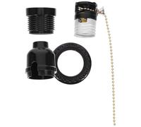 Douille de Lampe E27 Installation Facile avec Interrupteur et Cordon, Noire | Plastique et Métal, Collerette Amovible, pour Lampe à Poser Suspendre Vintage
