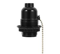 Douille de Lampe E27 Noire avec Interrupteur et Câble, Plastique Métal | Installation Facile, Collerette Amovible, Usage Suspendre, Pieds de Lampe et Abat-jour Compatibles