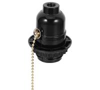 Douille de Lampe E27 Noire en Plastique et Métal avec Cordon | Installation Facile, Collerette Amovible, Usage pour Suspensions et Lampes, Finition Noire Sobre