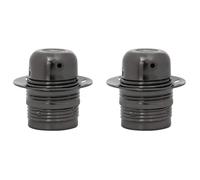 Douille de lampe E27 - vidaXL - Noir brillant - Métal et céramique - 59x60 mm - Résistant à la rouille