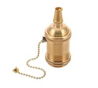 Douille de Lampe en Cuivre Massif à Chaînette E26 E27 Rétro | Filetage Standard, Interrupteur Intégré, Collerette pour Abat-jour, Finition Laiton Cuivré, Réparation