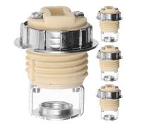 Douille de Lampe G9 M10 en Céramique 4 Pièces | Bague Métallique, Finition Beige, Structure Filetée Complète, Support pour Luminaires, Remplacement Simple