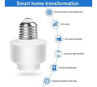 Douille de lampe intelligente WiFi, support de lampe pour ampoule Led E27 E26 Google Home Echo Alexa commande vocale, télécommande ON OFF
