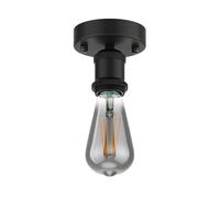 Douille de lampe vintage RETRA noire ronde + lampe LED 240lm blanc extra chaud