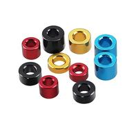 Douille de manchon de roulement, 5 pièces rondelles plates en aluminium M3 rond creux joint de roulement non fileté manchon bague aluminium-M3x6x4 || bleu(M3x6x8,Blue)