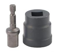 Douille de perceuse à ciseaux robuste pour camping-car pour cric stabilisateur, fixation antidérapante en alliage pour clé électrique, alignement rapide de pivot, outil de réparation de voiture noir