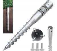 Douille de sol à visser - Support de poteau - Galvanisé à chaud - Pour clôtures, abris, abris de voiture, pergolas (68 x 800 x 1,8 mm)