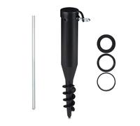 Douille de sol, pied de parasol à visser, adaptateur 40-52 mm, plastique, Protection soleil, vis de terre, noir