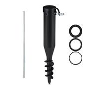 Relaxdays Douille de Sol, Pied de Parasol à Visser, Adaptateur 40-52 mm, Plastique, Protection Soleil, vis de Terre, Noir