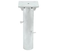 Douille de sol pour parasol en acier argenté avec revêtement Dacromet, 16 x 16 x 39,5 cm, support stable pour jardin, balcon, terrasse, peu encombrant et coupe-vent