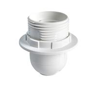 Douille demi-fileté E27 blanche avec bague, plastique PET recyclé - Tibelec