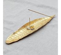 Douille D'encens en Forme de Feuille, Porte Encens Escargot, 26cm Brûleur à Feuilles en Métal Décor, Utilisé dans Le Salon de Thé, La Salle D'étude, Le Bureau (Doré)