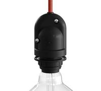 Douille d'extérieur noire E27 IP65 étanche pour câble textile