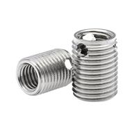 Douille d'insertion de réparation filetage autotaraudeur à triple trou M3-M16,inserts filetés en acier au carbone galvanisé et inoxydable disponibles 2/10/20 pièces(Stainless,M6xM10x12mm (10pcs))