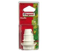 Douille E14 en plastique + bague - blanc