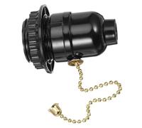 Douille E27 à Tirette Noire, Interrupteur Intégré pour Lampadaire | Anneau Simple M10, Installation Facile, pour Plafonniers et Usage Résidentiel, avec Cordon Fourni