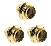 Douille E27 acier laitonné double bague + borne de terre - Zenitech (Lot de 3)