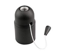 Douille E27 avec interrupteur lisse noir, idéal pour l'éclairage décoratif et fonctionnel dans les maisons et les bureaux.