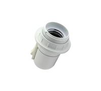 Douille E27 en bakélite avec finition blanche, idéale pour les ampoules standard, parfaite pour les applications d'éclairage intérieur.