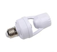 Douille E27 en matériau ABS ignifuge pour douille E27 blanche | Angle de détection de 360 degrés, interrupteur marche/arrêt automatique, induction humaine infrarouge, économie d'énergie