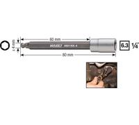 Douille-embout 6 pans intérieurs 4 mm Longueur: 80 mm Hazet 8501KK-4 Entraînement: carré creux 1/4\ (6.3 mm) 1 pc(s)